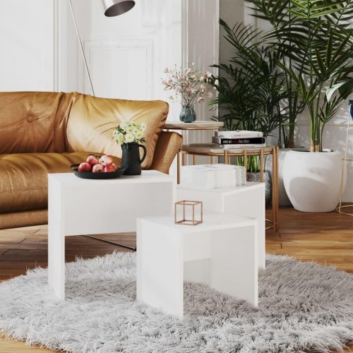 Indskudsborde 3 stk. konstrueret træ hvid