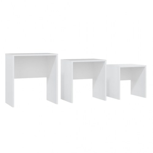 Indskudsborde 3 stk. konstrueret træ hvid