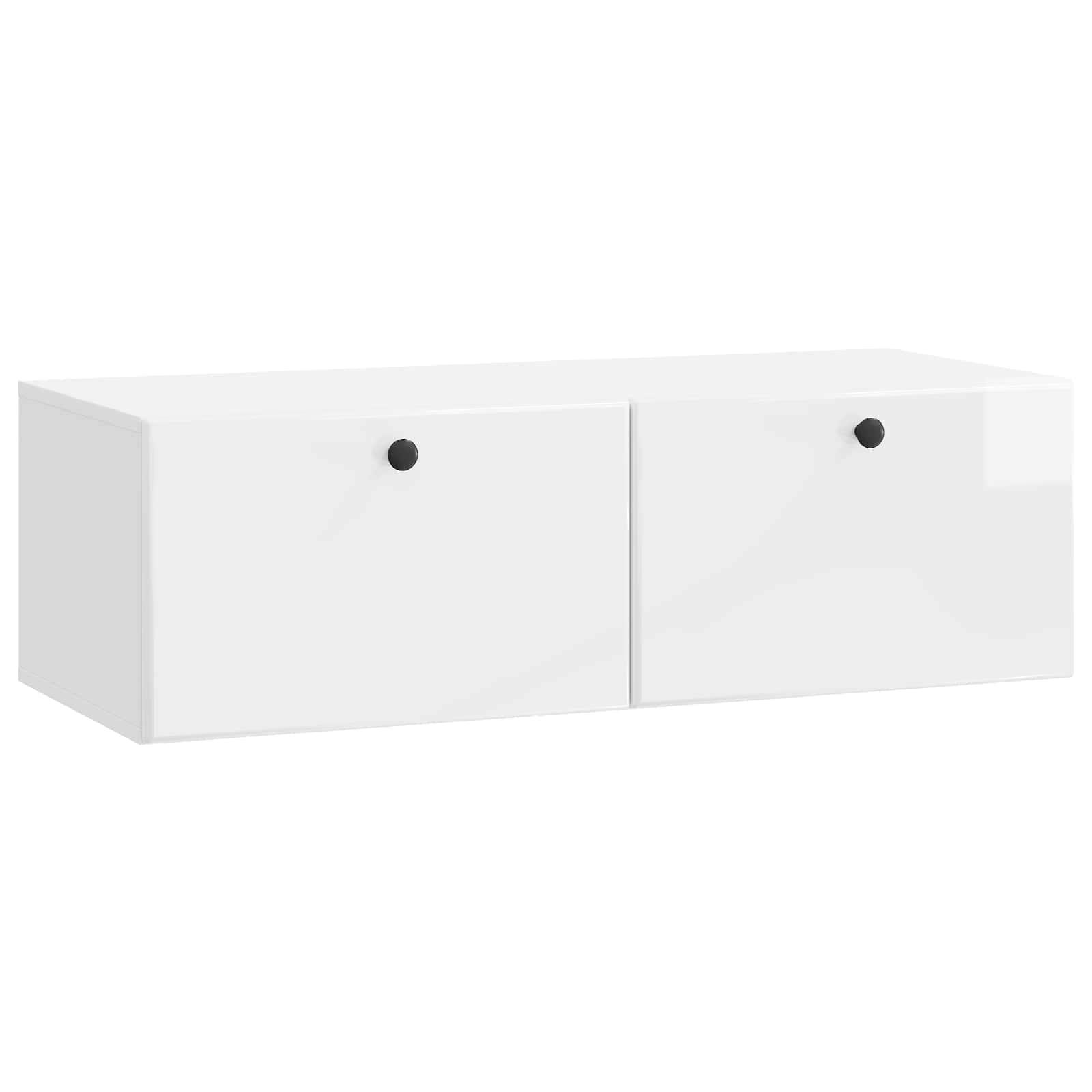 Væghængt TV-skab Hvid højglans 98 x 41 x 30 cm Konstrueret træ billede