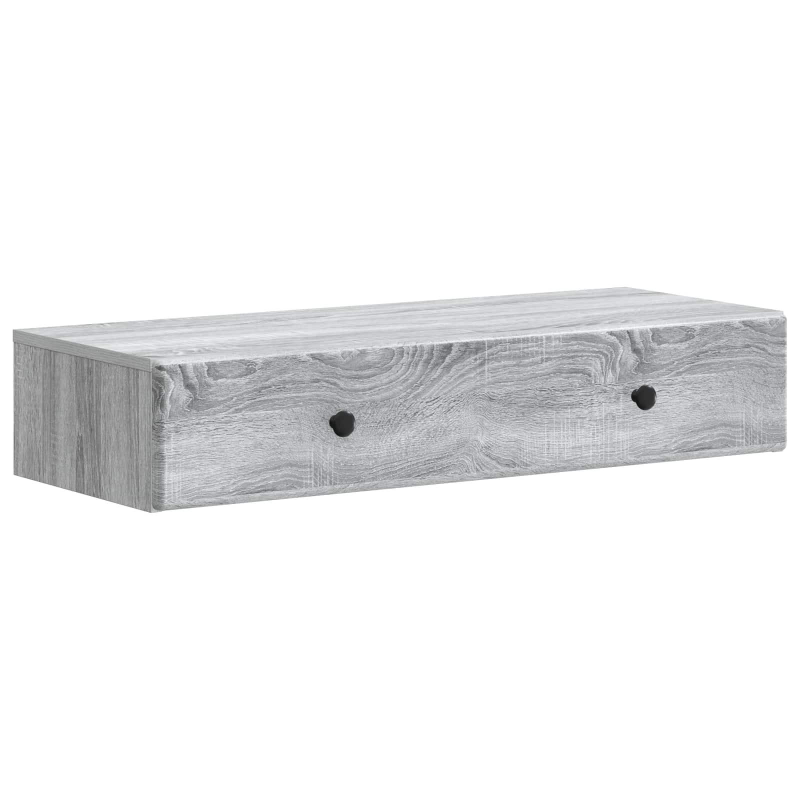 Væghængt Sideskab Grå sonoma-eg 87,5 x 34,5 x 17 cm billede