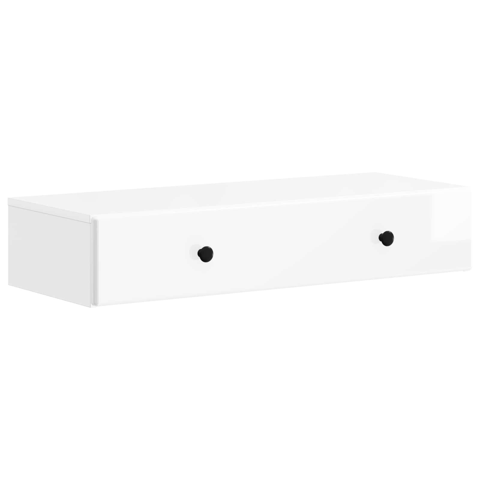 Væghængt Sideskab Hvid højglans 87,5 x 34,5 x 17 cm billede