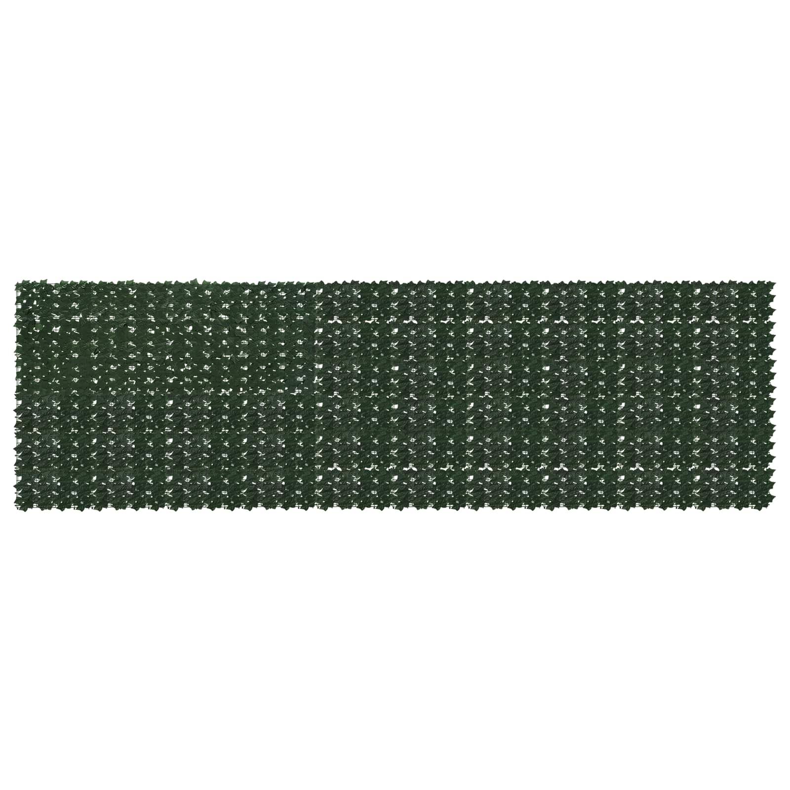 Altanscreen med blade Mørkegrøn 500 x 150 cm billede