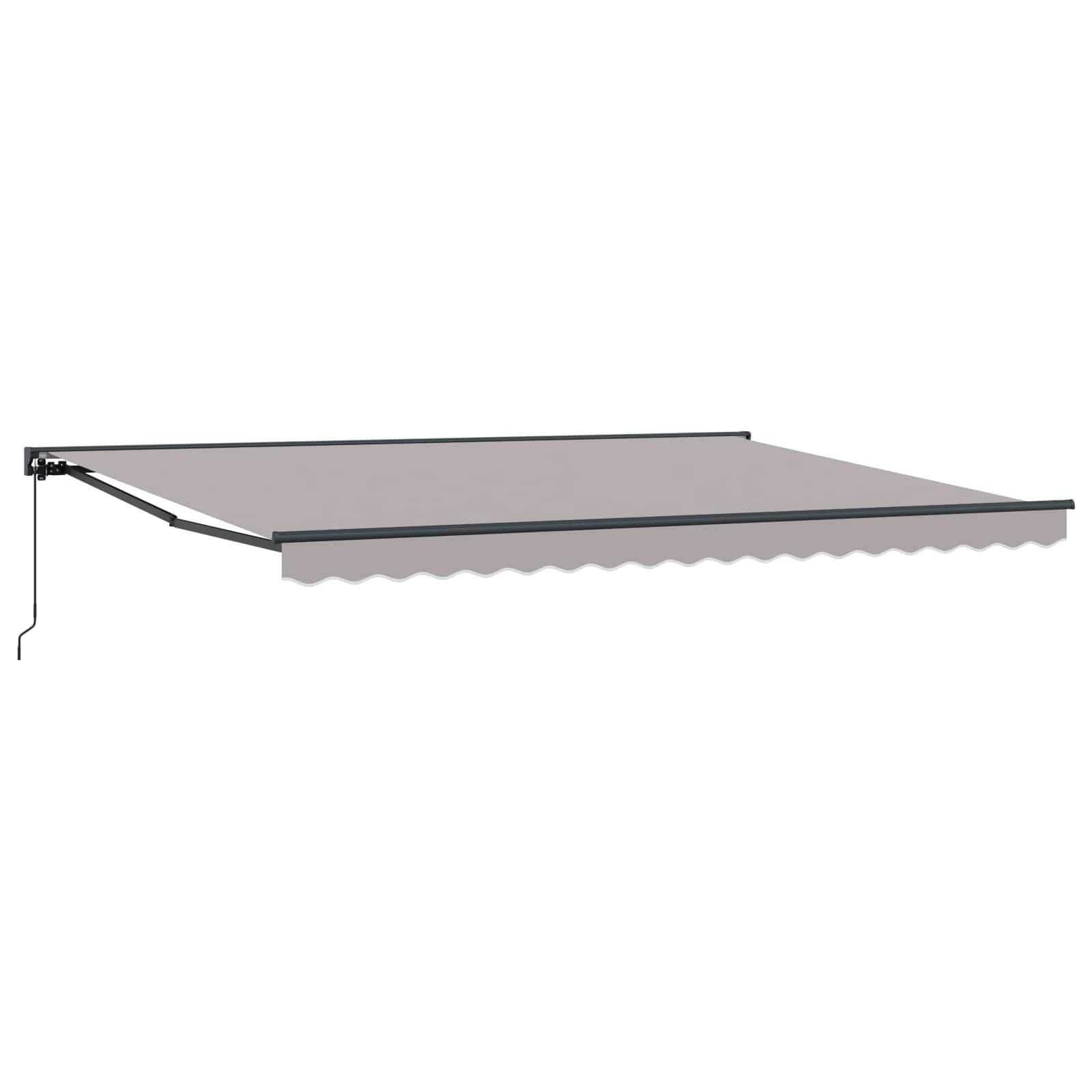 Manuel Udtrækkelig Markise Lysegrå 4 × 3,5 m billede
