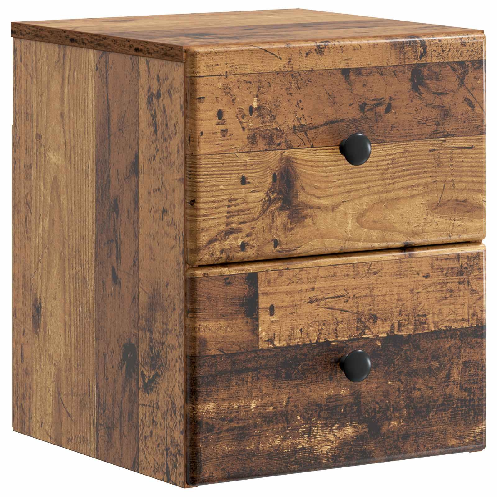 Væghængt Natbord Gammelt træ 34,5 x 33 x 40 cm Konstrueret træ billede