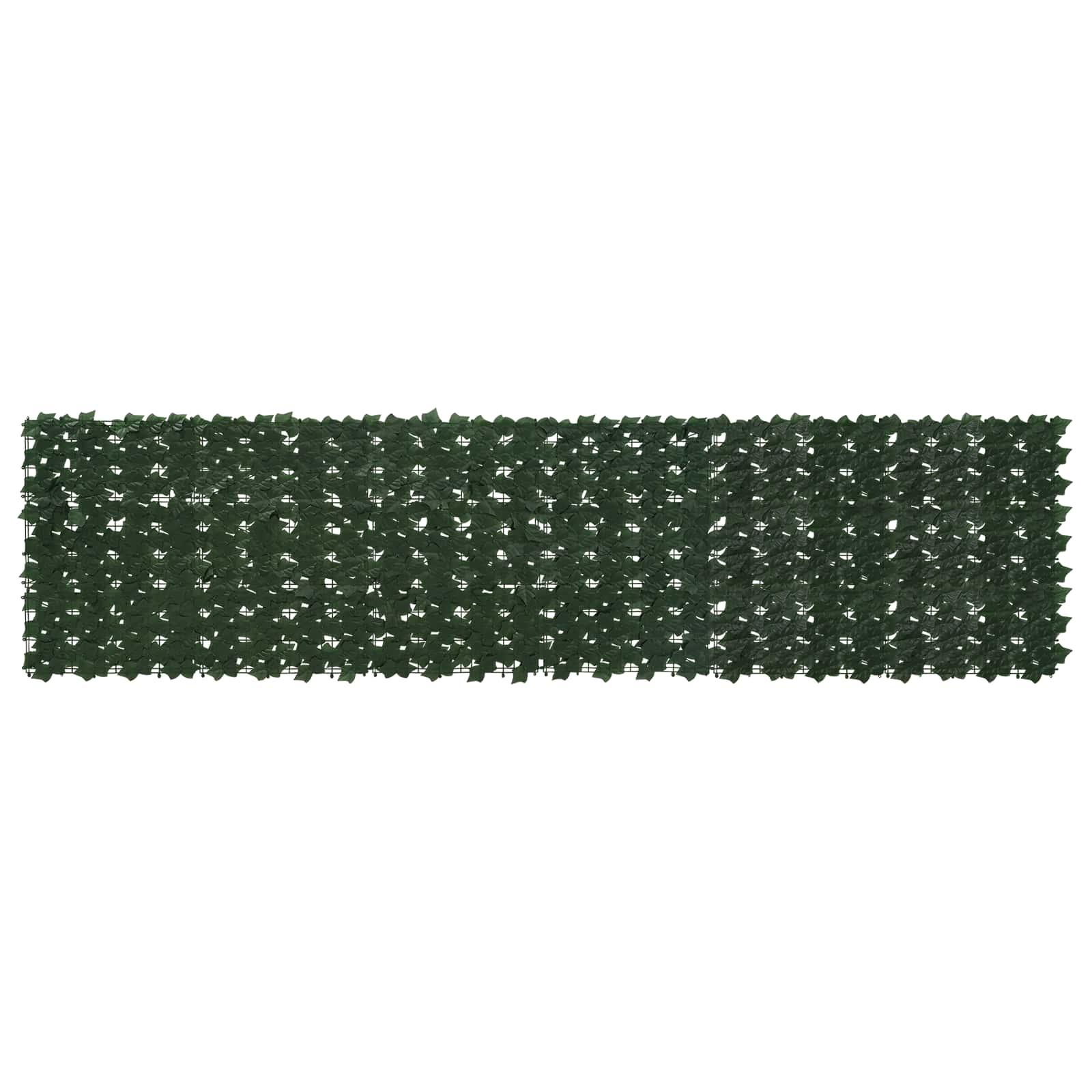 Altanscreen med blade Mørkegrøn 300 x 75 cm Polyethylen og stof billede