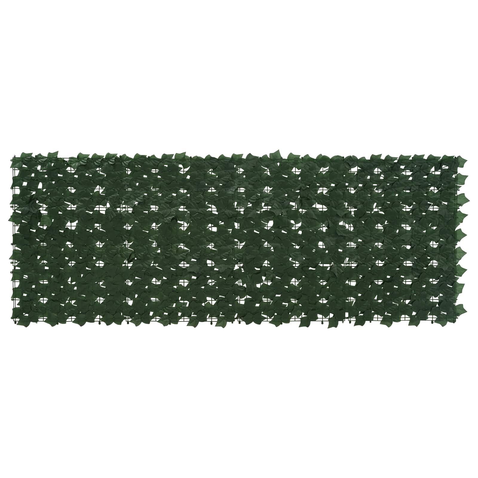 Altanscreen med blade Mørkegrøn 200 x 75 cm Polyethylen og stof billede