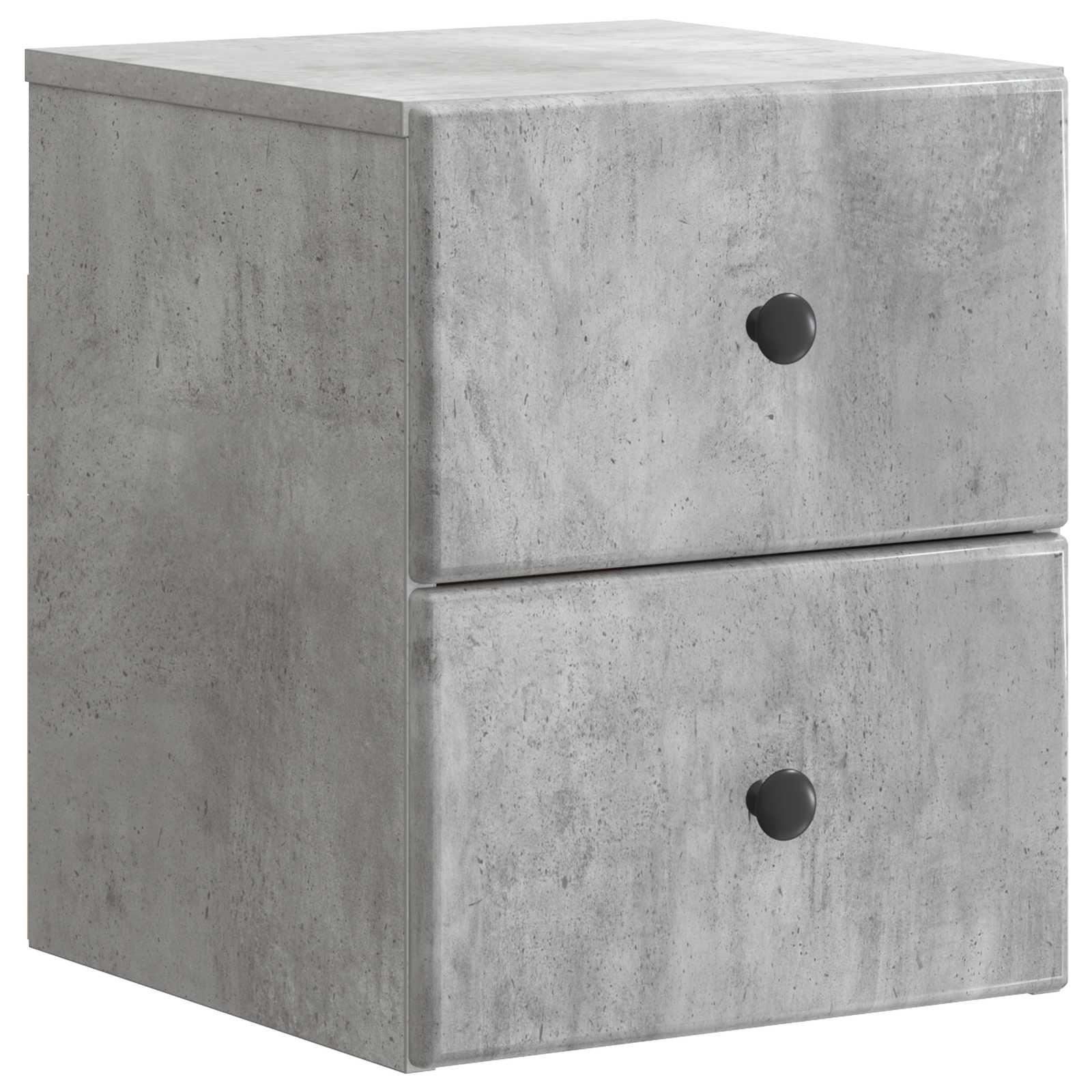 Væghængt Natbord Betongrå 34,5 x 33 x 40 cm Konstrueret træ billede
