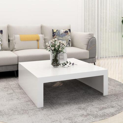 Sofabord 100x100x35 cm konstrueret træ hvid
