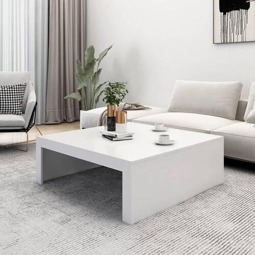 Sofabord 100x100x35 cm konstrueret træ hvid