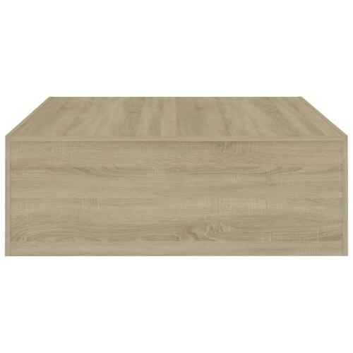 Sofabord 100x100x35 cm konstrueret træ røget egetræsfarve