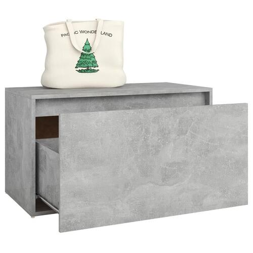 Entrébænk 80x40x45 cm konstrueret træ betongrå