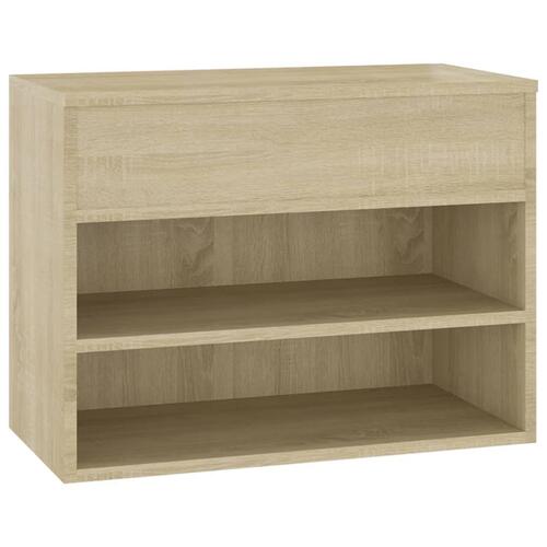 Skobænk 60x30x45 cm konstrueret træ sonoma-eg