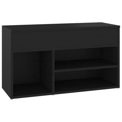 Skobænk 80x30x45 cm konstrueret træ sort