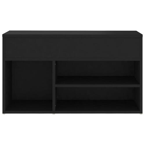 Skobænk 80x30x45 cm konstrueret træ sort