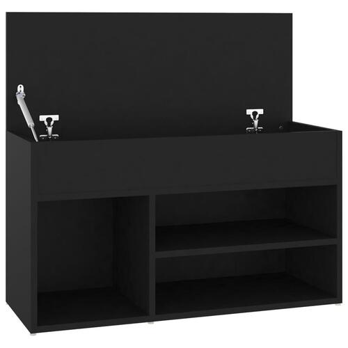 Skobænk 80x30x45 cm konstrueret træ sort
