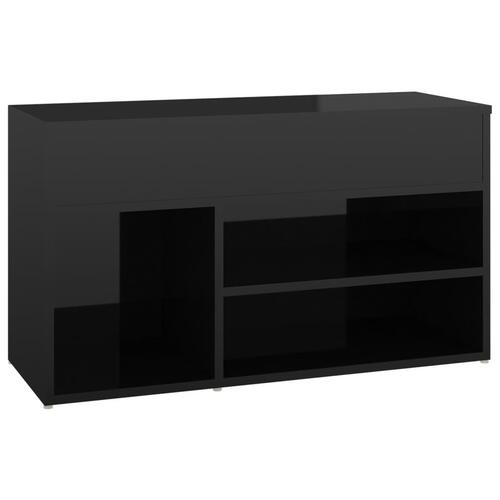Skoreol 80x30x45 cm spånplade sort højglans