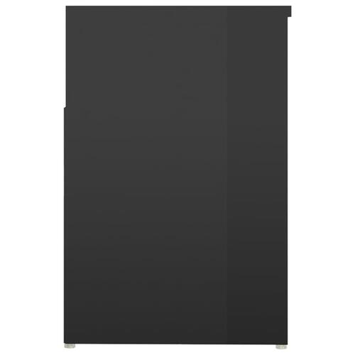 Skoreol 80x30x45 cm spånplade sort højglans