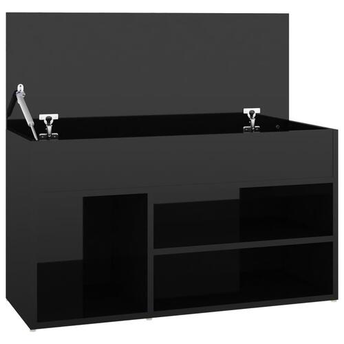 Skoreol 80x30x45 cm spånplade sort højglans