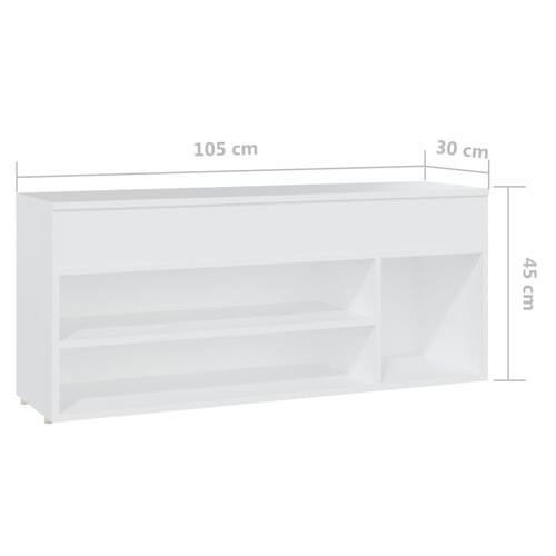 Skoreol 105x30x45 cm spånplade hvid