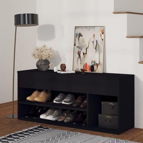 Skoreol 105x30x45 cm spånplade sort