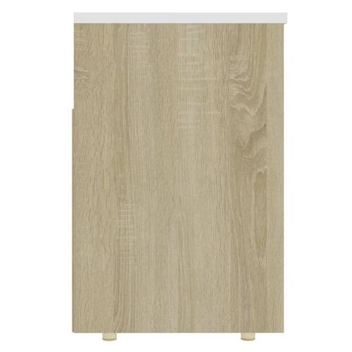 Skoreol 105x30x45 cm spånplade hvid og sonoma-eg
