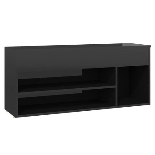 Skoreol 105x30x45 cm spånplade sort højglans