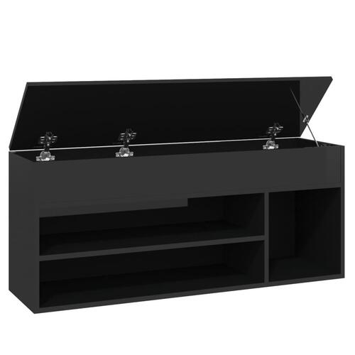 Skoreol 105x30x45 cm spånplade sort højglans