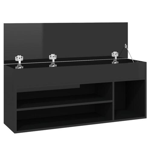 Skoreol 105x30x45 cm spånplade sort højglans