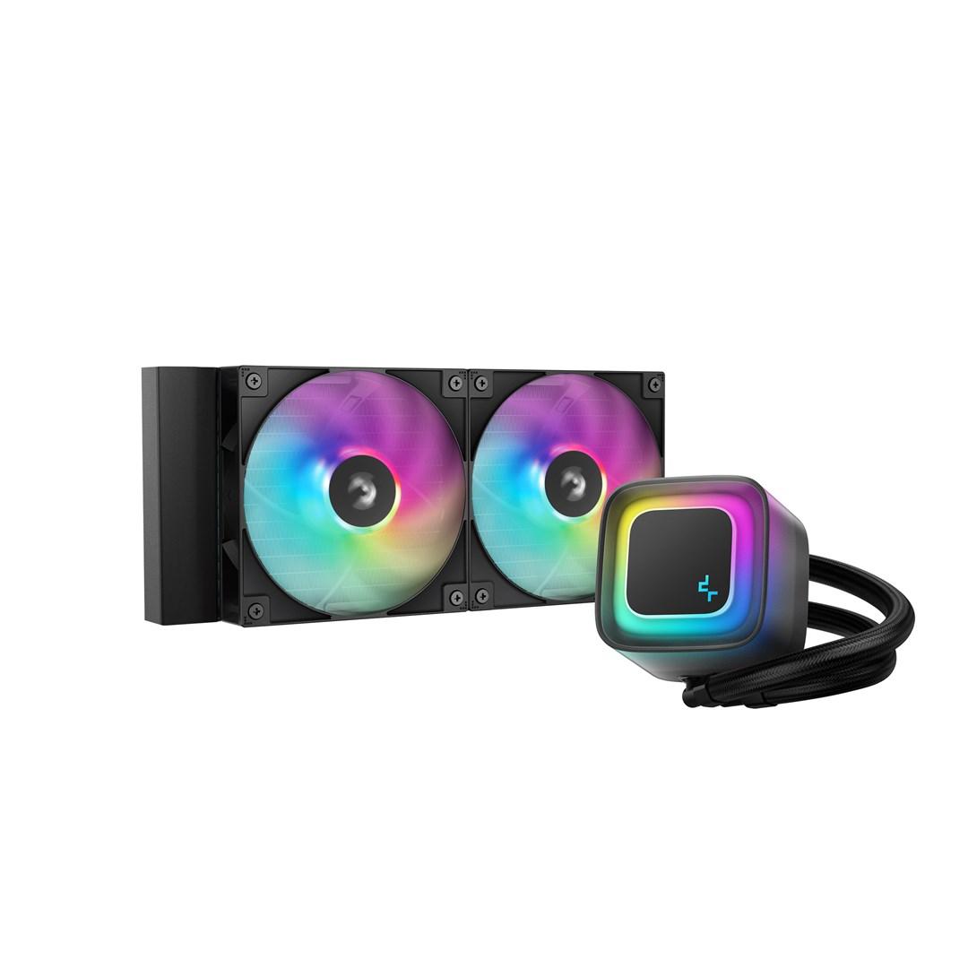 DeepCool LE240 V2 - 240 mm AIO vandkøler med 2x 120 mm ARGB - Sort