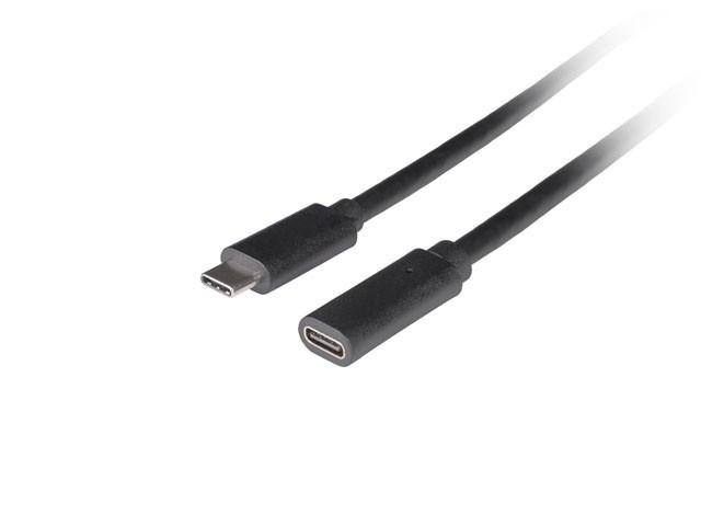 Lanberg CA-USBE-20CC-0005-BK USB-C forlængerkabel 0,5 m – USB 3.2 Gen 1, sort billede