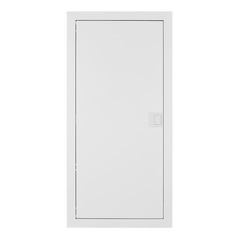 Fordelingsskab til indbygning 56 modul – 4 rækker, N+PE, IP30, IK05, 72,8 × 35,8 × 9,4 cm, hvid metaldør billede