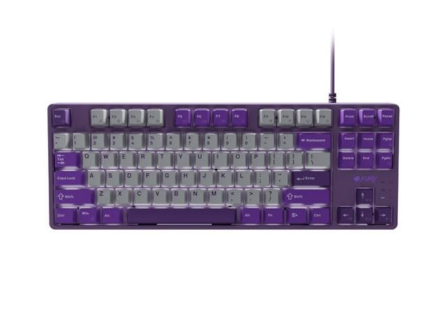 FURY Kanabo K2 mekanisk gaming-tastatur – US, hvid bagbelysning, grå/lilla, 80% billede