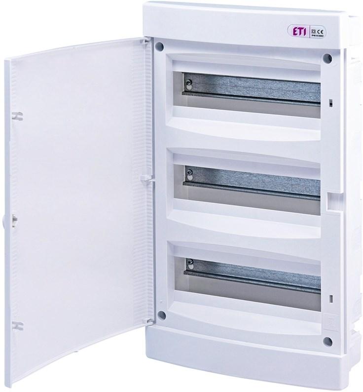Noark plast-fordelingsboks PT 36M - 3×12 moduler, 46×27,3×6,8 cm