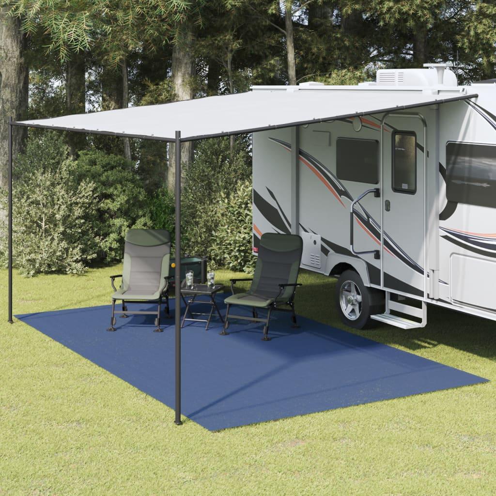 Telttæppe 5 × 3 m - blå campingmåtte til fortelt og campingvogn billede