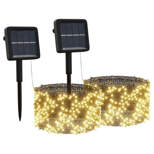 Lyskæder 2 stk. 2x200 LED inde/ude soldrevet varm hvid
