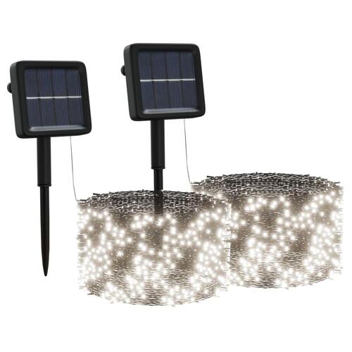 Lyskæder 2 stk. 2x200 LED inde/ude soldrevet kold hvid