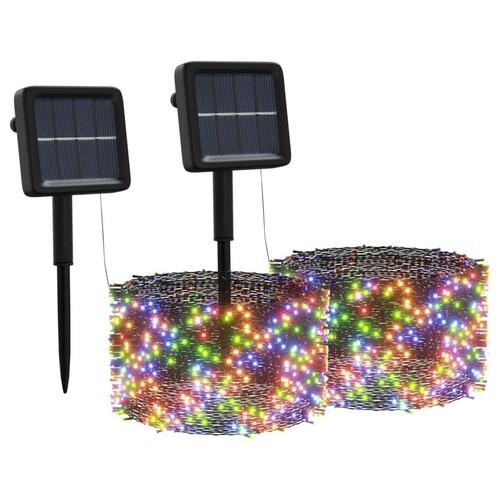 Lyskæder 2 stk. 2x200 LED inde/ude soldrevet flerfarvet