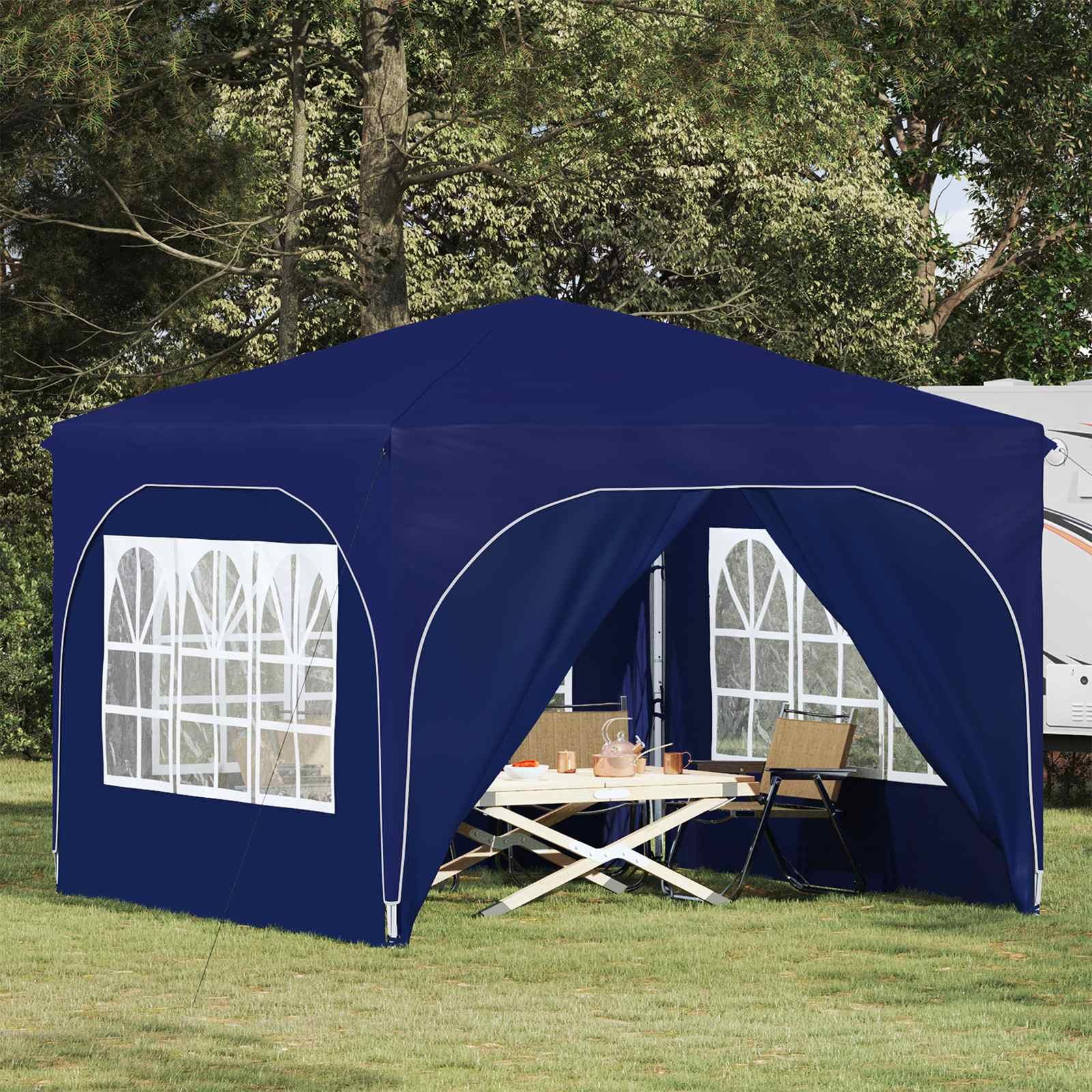 Pop-up Festtelt 290 x 290 x 245 cm Blå billede