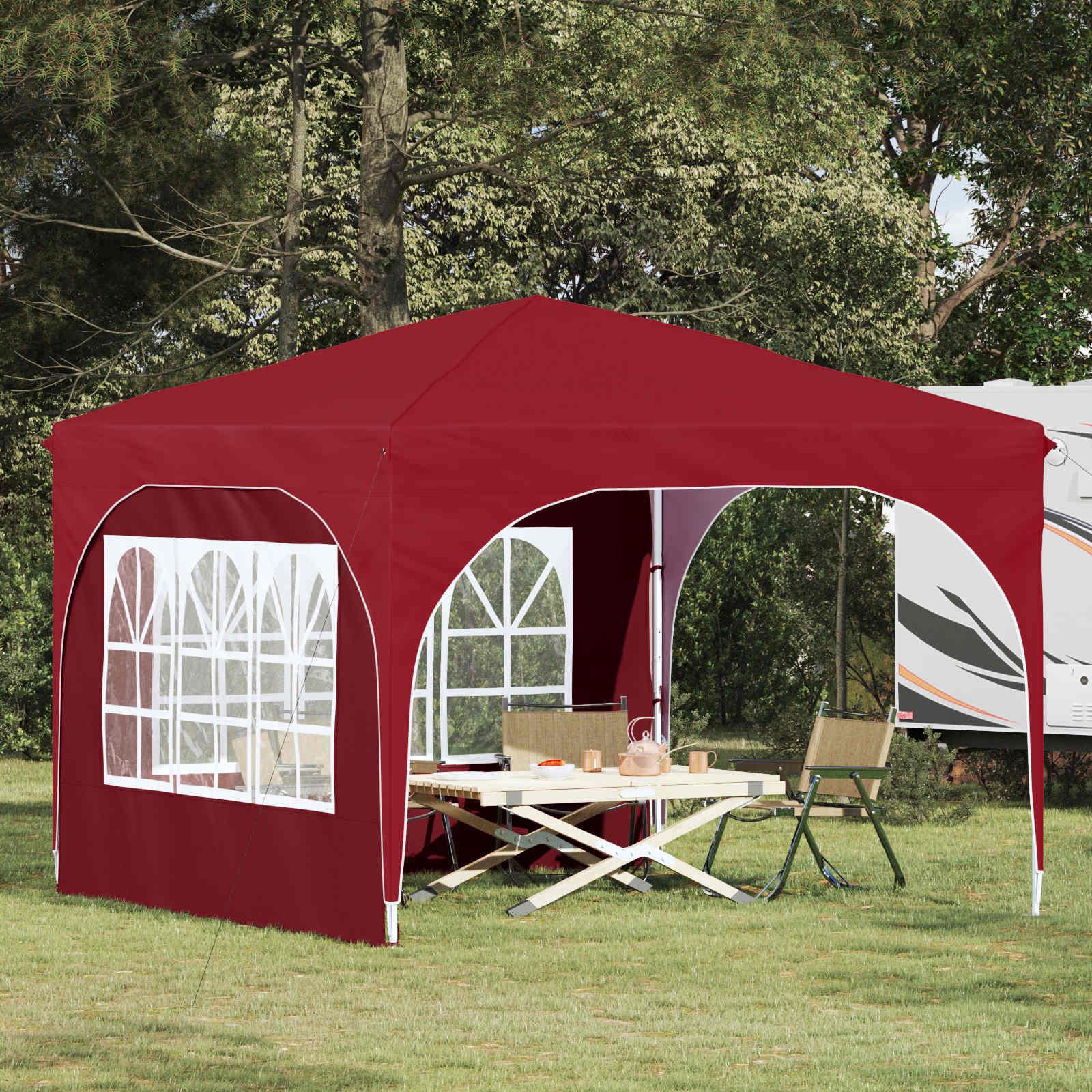 Pop-up Festtelt 290 x 290 x 245 cm Bordeaux billede