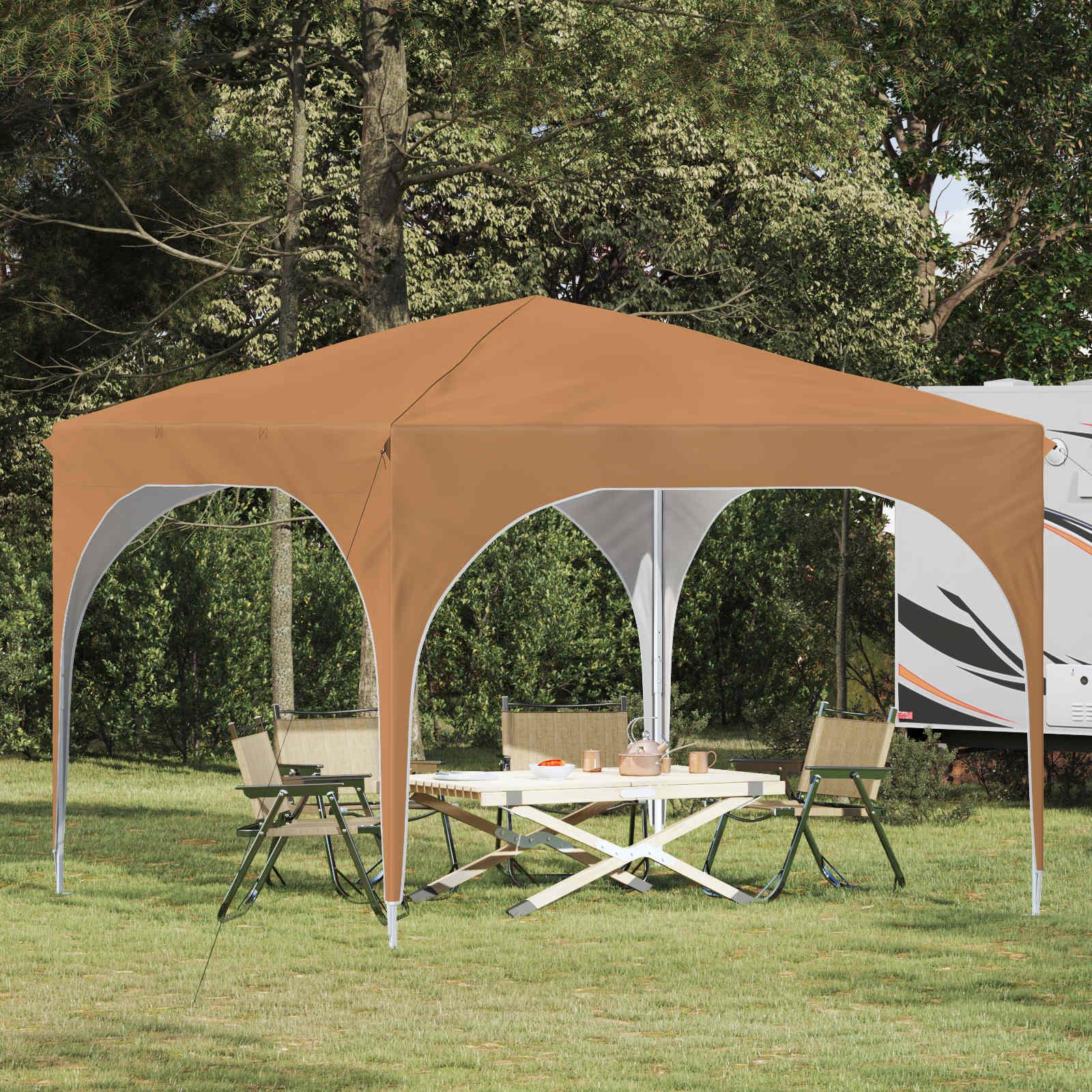 Pop-up Festtelt 290 x 290 x 245 cm Beige billede
