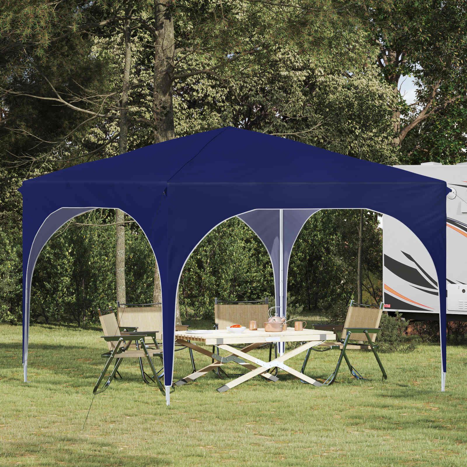 Pop-up Festtelt 290 x 290 x 245 cm Blå billede