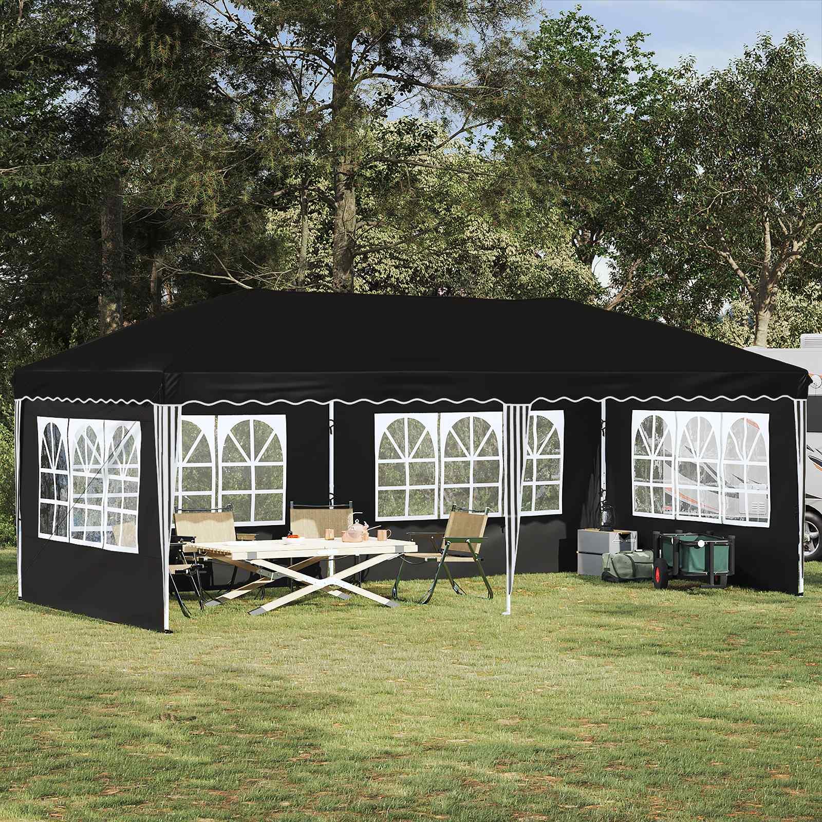 Pop-up Festtelt 575 x 289 x 245 cm Sort billede