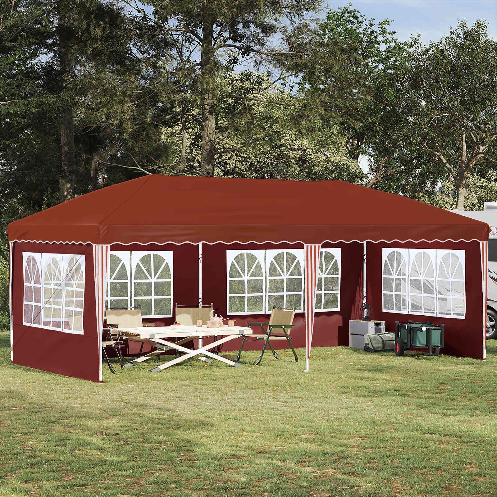 Pop-up Festtelt 575 x 289 x 245 cm Terrakotta billede