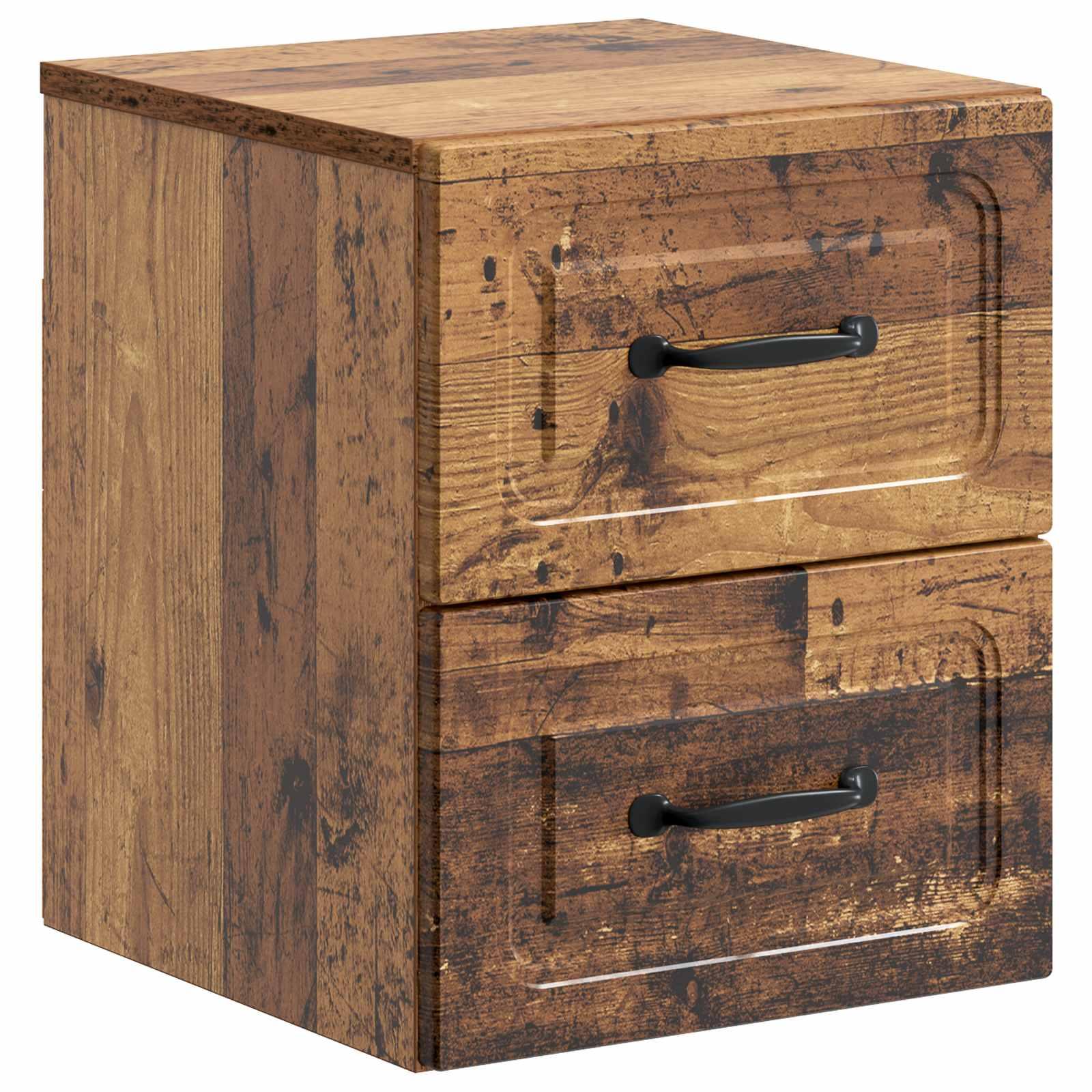 Væghængt Natbord Gammelt træ 34,5 x 33 x 40 cm Konstrueret træ billede