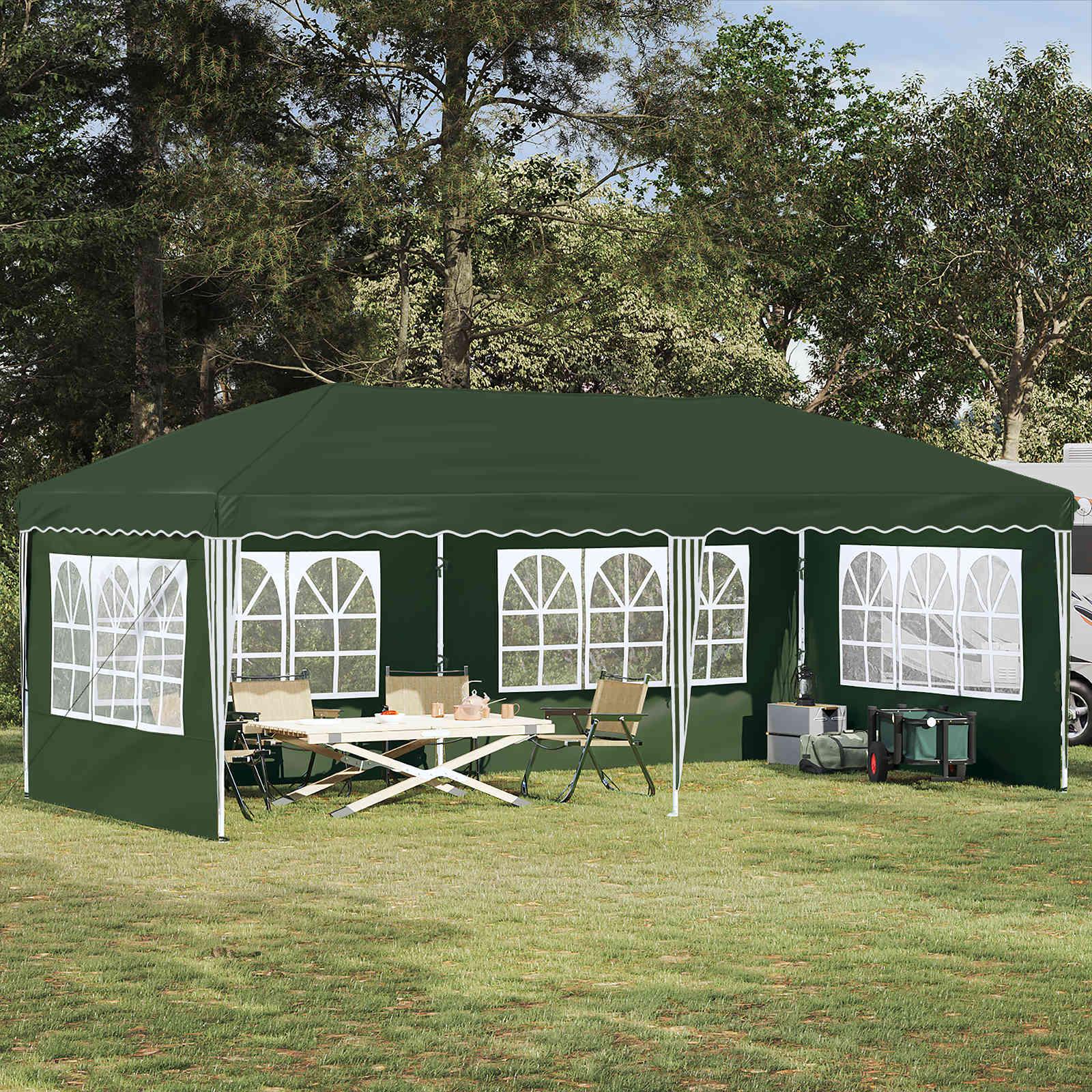 Pop-up Festtelt 575 x 289 x 245 cm Grøn billede