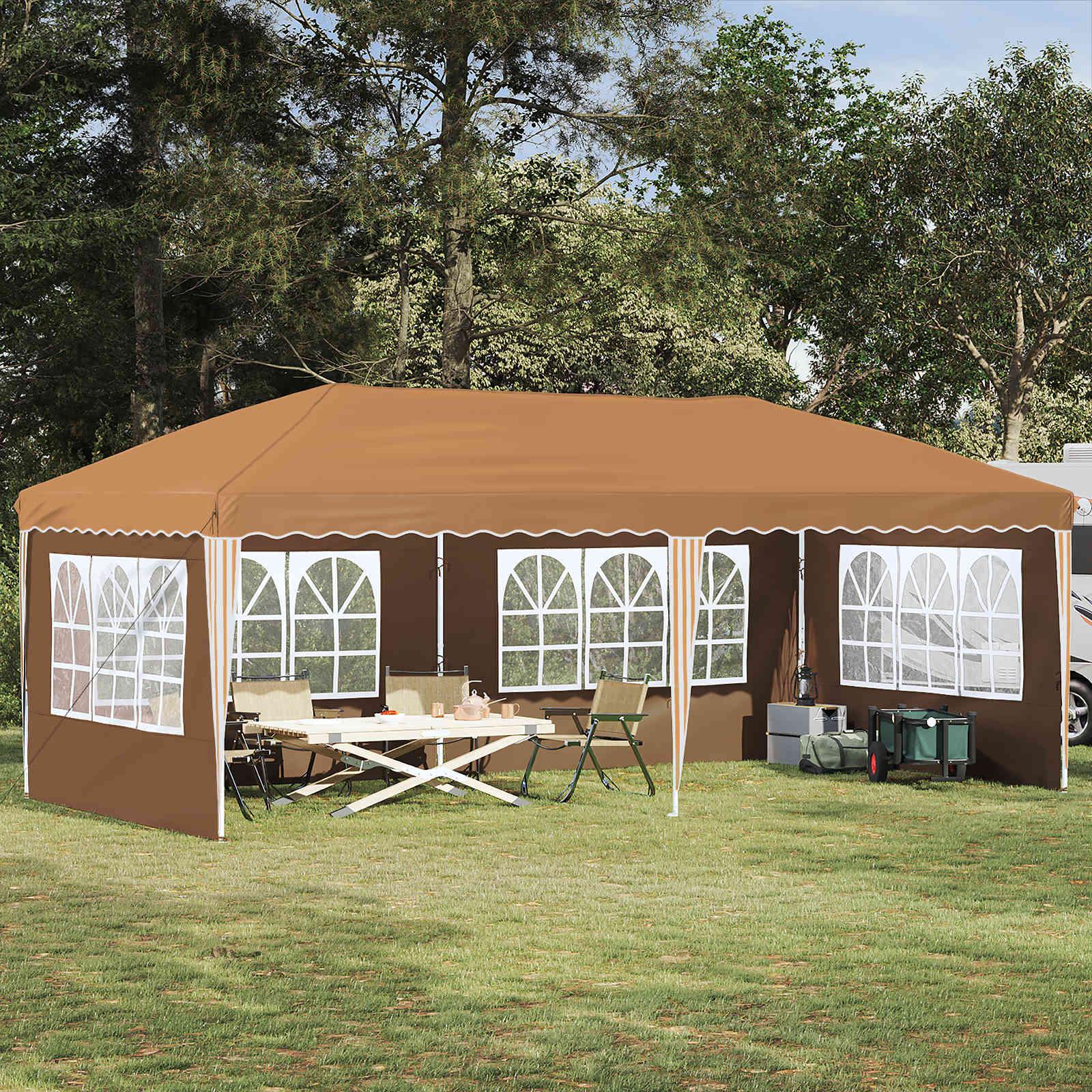Pop-up Festtelt 575 x 289 x 245 cm Beige billede