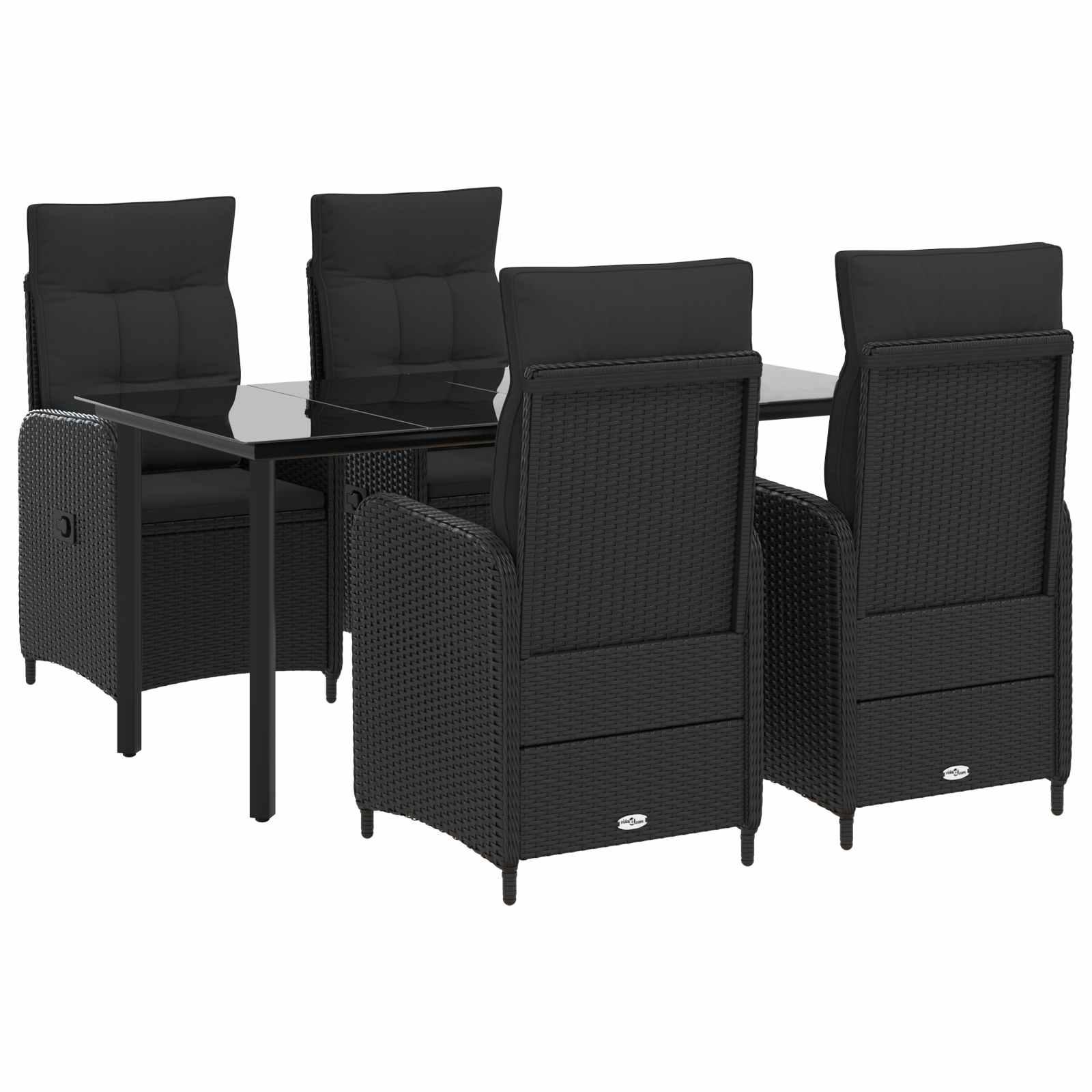 Sofa Bord Sæt med pude 5 stk PE rattan og pulverlakeret stål billede