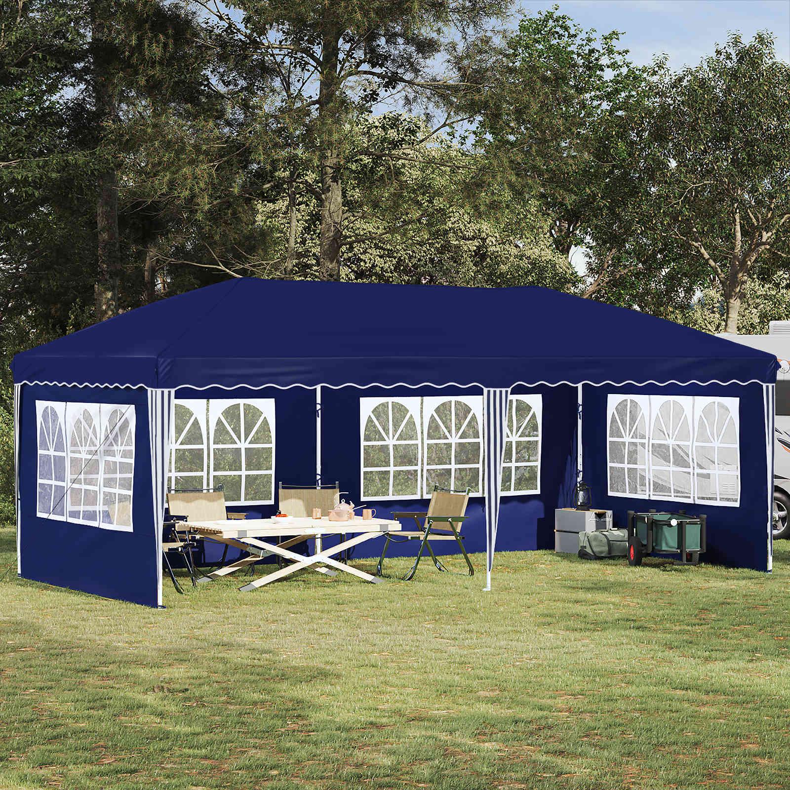 Pop-up Festtelt 575 x 289 x 245 cm Blå billede