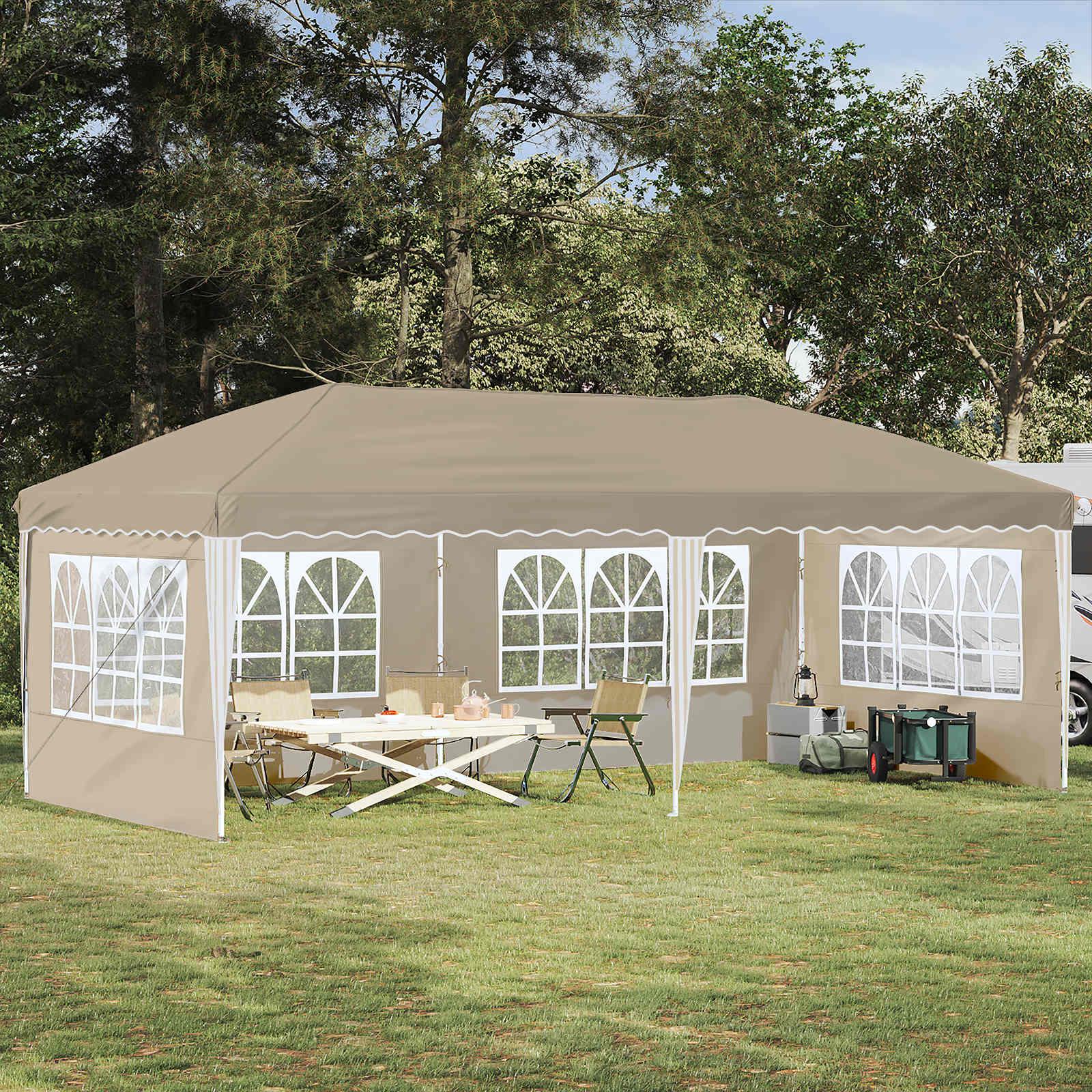 Pop-up Festtelt 575 x 289 x 245 cm Cremefarvet billede