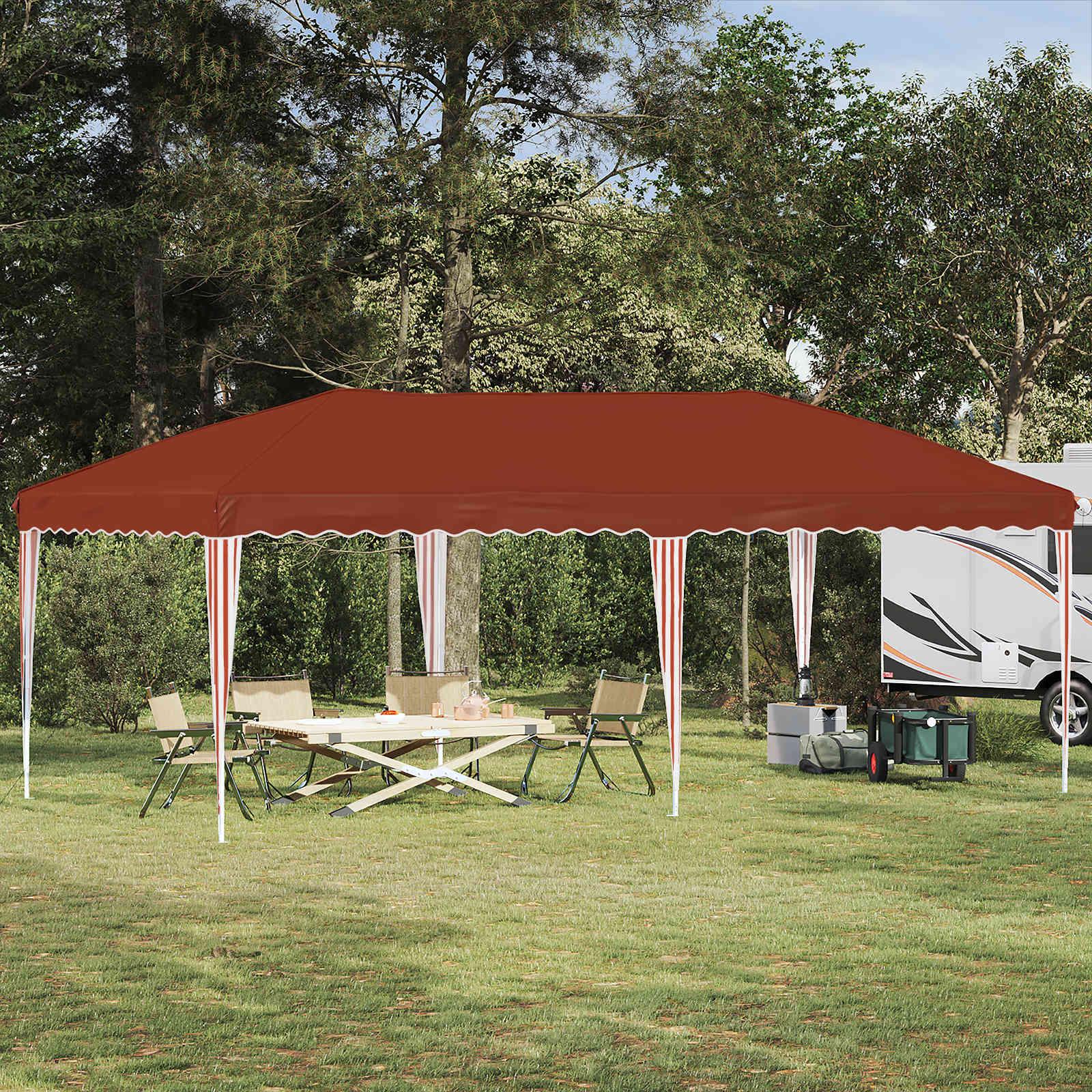 Pop-up Festtelt 575 x 290 x 245 cm Terrakotta billede